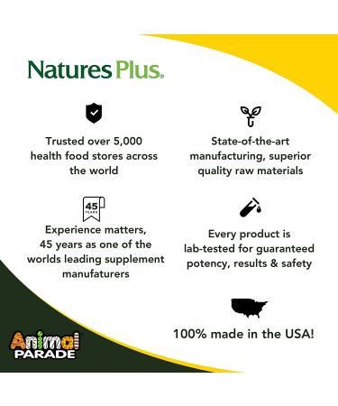 Nature's Plus Source of Life Animal Parade Gold Kids Chewable Multi-Vitamins - 120 Tablets, Natural Orange Flavor - Buy Online on GoSupps.com