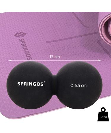 SPRINGOS Double Ball Duoball Massage Ball - Hardness: Hard 13 cm Black Twinball for Fascia Release - Buy Online on GoSupps.com