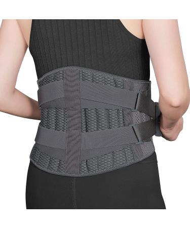 ABYON Lower Back Support Belt Back Braces for Lower Back Pain Adjustable Waist Support for Men and Women Herniated Disc Sciatica Scoliosis Bending Standing Heavy Lifting (Gray M: 34.2''-43.3'') M Gray
