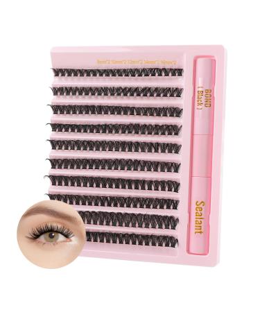 Poiuyoiu DIY eyelash extension set Individual eyelashes 8-16mm length thick cluster lashes 50d d-lock volume false eyelash extension set with Bond and Seal eyelash adhesive application at home 50-g - Buy Online on GoSupps.com