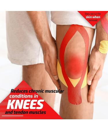 Physix Gear Sport Kinesiology Tape (2 Pack or 1 Pack)  Best Waterproof Muscle Support Adhesive  2in x 16.4ft Roll Uncut  Physio Therapeutic Aid for Injury Recovery Red (1 Pack + eGuide) - Buy Online on GoSupps.com
