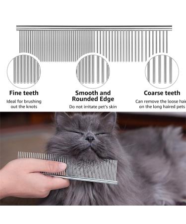 BENSEAO Flea Comb for Cats & Dogs - Metal Teeth for Effective Grooming & Lice Removal - Durable & Easy to Use - Includes Storage Pouch - 3 Piece Set in Blue - Buy Online on GoSupps.com