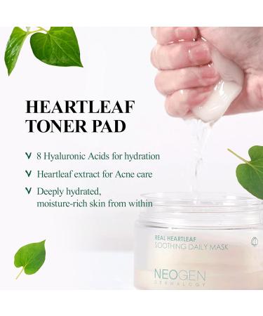 NEOGEN DERMALOGY Real Heartleaf Soothing Daily Mask & Toner Pad - Hydrating Skin Care Set | International Shipping - Buy Online on GoSupps.com