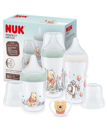 Nuk Perfect Match baby bottle set |From 0 months |Adapts to the baby |3 anti-colic baby bottles and space pacifier |BPA-free |Disney's Winnie Puh |4 pieces