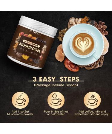 10-in-1 Mushroom Powder Mushroom Complex - Lions Mane Reishi Shiitake Chaga Turkey Tail Cordyceps Maitake & More Mushroom Supplement Powder for Energy Memory Focus & Immune Support 8oz 8oz(10 in 1) - Buy Online on GoSupps.com