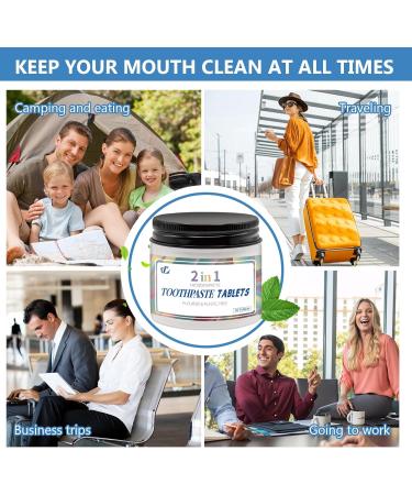 2 in 1 Nano Hydroxyapatite Toothpaste Tablets | Fluoride-Free Eco-Friendly Natural Coconut Mint Flavor | Perfect for Travel - Buy Online on GoSupps.com