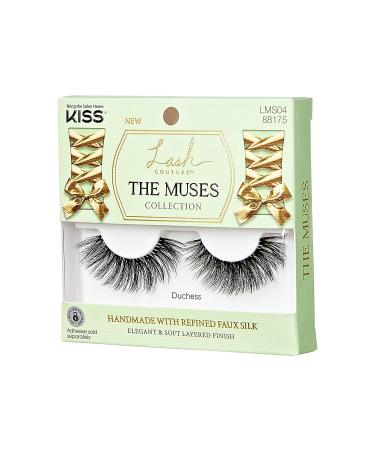 KISS Lash Couture The Muses Collection False Eyelashes - Duchess Black Wispy Doll-Like Faux Silk | Contact Lens Friendly & Cruelty Free - 1 Pair - Buy Online on GoSupps.com