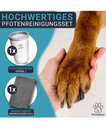 Pfotengut Dog Paw Cleaner - Gentle & Effective for Small/Large Dogs | Includes Suction-Strong Microfiber Towel - Buy Online on GoSupps.com