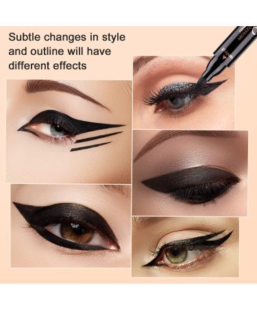 Winged Eyeliner Stamp Set - Dual Ended Waterproof Liquid Pen for Long Lasting Cat Eye Flick - Smudge Proof Vamp Style - 2 Sizes Included - Buy Online on GoSupps.com