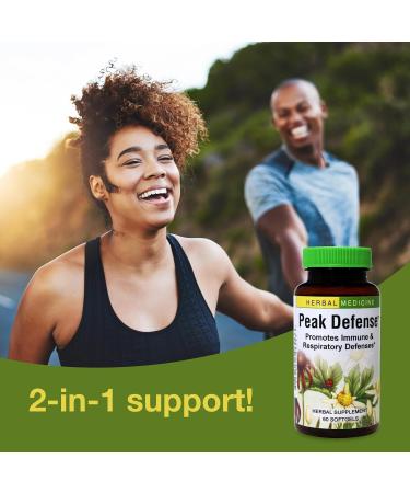 Herbs Etc. Peak Defense - Support a Healthy Respiratory System - Herbal Supplement to Support Immune Health - Vitality Support Supplement for Adults - Gluten-Free - 60 Softgels (60 Servings) - Buy Online on GoSupps.com