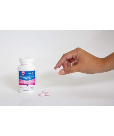 Hyalogic Hair Skin & Nails Hyaluronic Acid Collagen Builder Delicious Berry Flavored Collagen Boost Chewable Lozenges Sugar Free Vegan Collagen Ideal to Enhance Your Natural Beauty 30 Count - Buy Online on GoSupps.com