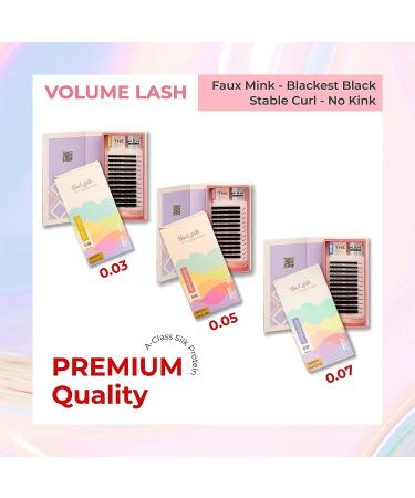 The Lash Supply Premium Volume Eyelash Extensions 0.03-0.05-0.07 C/CC/D Curl Mix Length, 9mm-20mm - Professional Supplies, Ultra Soft & Lightweight - 0.03-C - Buy Online on GoSupps.com