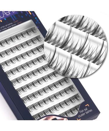 MUSELASH Individual Lash Clusters Fishtail Tall Lashes, Fluffy Wispy Eyelash Extension Natural Look, Reusable Long Lasting Home Eyelash Extension 410 pcs (12mm-16mm(spike) 410pcs) 12mm-16mm spike 410pcs