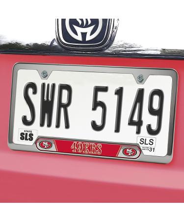 San Francisco 49ers NFL License Plate Frame | Stainless Steel with Aluminum Logo Inserts - Buy Online on GoSupps.com