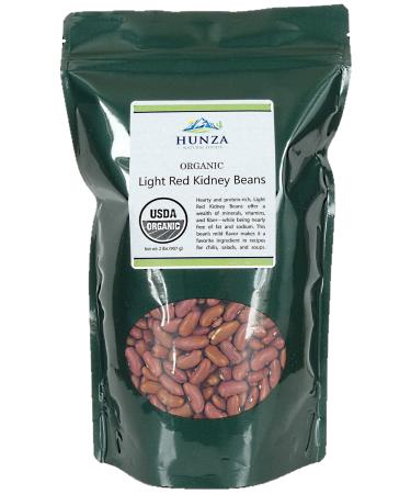Hunza Organic Light Red Kidney Beans (2 lbs) 2 Pound (Pack of 1)