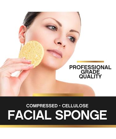 100% Natural Compressed Cellulose Facial Sponges (25 Pack) | Eco-Friendly & Reusable Makeup Remover Pads | Exfoliating Facial Wash & Skin Cleanser - Pack of 25 - Buy Online on GoSupps.com