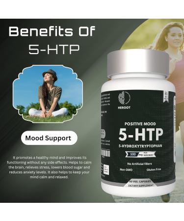 5-HTP 200mg, 60 Vegetarian Capsules (5-Hydroxytryptophan) - Non-GMO & Gluten Free Mood Support Vitamins for Women and Men 60 Count (Pack of 1) - Buy Online on GoSupps.com