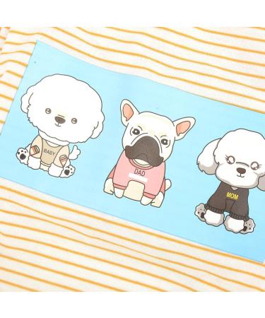 Ranphy Cotton Striped Dog Pajamas - Cute Cartoon Hoodie Jumpsuit for Small Dogs | XX Large (Back: 40cm Breast: 52cm) - Perfect Pet Overall Sleepwear - Buy Online on GoSupps.com