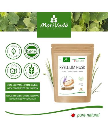 NPVital NL Psyllium husk capsules 100 psyllium husk powder intestinal digestion detox vegan and glutenfree 120 capsules by MoriVeda - Buy Online on GoSupps.com