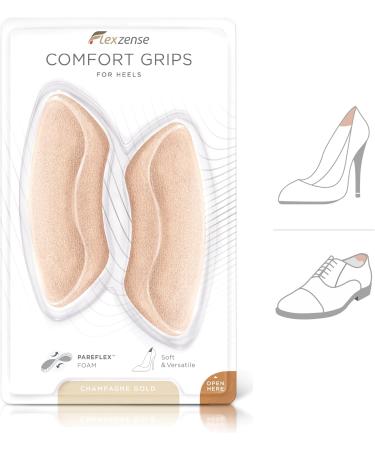 FLEXZENSE Comfort Grips | Blister-Reducing Heel Inserts | 1 Pair Champagne Gold | Shop Now for Comfortable Shoes - Buy Online on GoSupps.com
