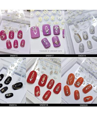 3D Nail Art Stickers Gold/Diamond Design - Luxury Self-Adhesive Decals for Women & Girls - Salon Quality Metallic Nail Stickers - Includes Nail Tweezers - 11-20 Sheets - Buy Online on GoSupps.com