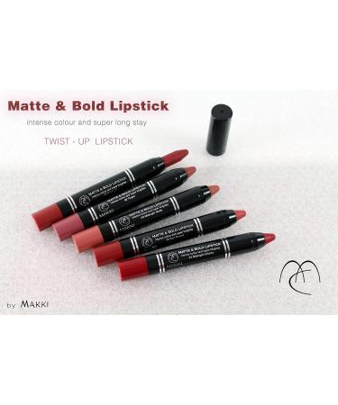  Makki Makki Midnight Cherry Matte Lipstick - Bold and intense color - Velvety finish - Up to 18-hour wear - Smudge-proof - Feather-free - Smooth and glides on - Contains crushed pigments - Buy Online on GoSupps.com