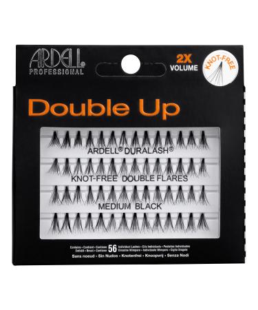 Ardell Double individuals medium (Knot Free) eye-lashes single eyelashes made of real hair (1 x 56 pieces) black black (without glue) (1x) 1 piece (1 Pack) medium