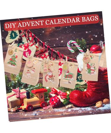 MUSISALY 1 Set Candy Pouch Santa Bags Christmas Advent Calendar Bags Advent Calendar Pouches Xmas Bags Paper As Shown 18.00X9.00X1.00CM - Buy Online on GoSupps.com