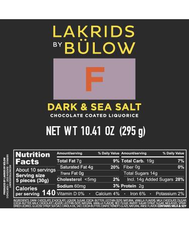 Lakrids by B low F Dark & Sea Salt - 295g | Danish Gourmet Licorice Balls with Dark Chocolate & Sea Salt Flakes - International Shipping Available - Buy Online on GoSupps.com