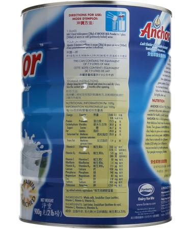Anchor Full Cream Milk Powder - 900g/2lb - Pack of 1 | Premium Quality Dairy Product - Buy Online on GoSupps.com