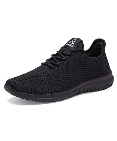 VAMJAM Men's Running Shoes Ultra Lightweight Breathable Walking Shoes Non Slip Athletic Fashion Sneakers Mesh Workout Casual Sports Shoes 11 Allblack015