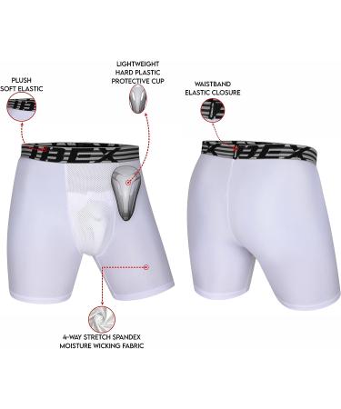 IBEX ATHLETIC Youth Compression Shorts with Protective Cup - X-Large | Youth Cup Underwear for Boys - Buy Online on GoSupps.com