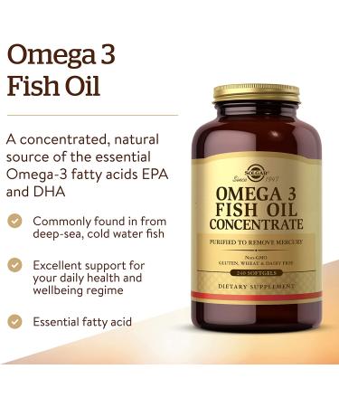 Solgar Omega 3 Fish Oil Concentrate - 240 Softgels | High-Potency Omega-3 Supplement - Buy Online on GoSupps.com
