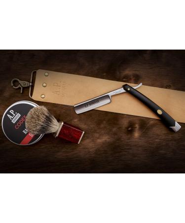 AP Donovan Razor Gift Set - 7/8 Razor Blade Strop Shaving Brush & Black Soap - International Shipping - Buy Online on GoSupps.com