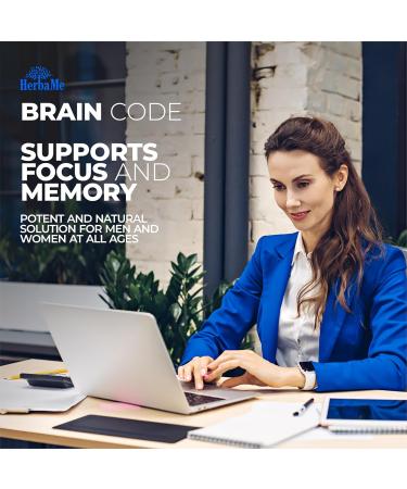 HerbaMe Brain Code Nootropic Brain Supplement for Memory and Focus | Supports Cognitive Health & Mental Clarity, Enhance Concentration | 90 Capsules - Buy Online on GoSupps.com