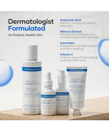 DERMAdoctor Dermatologist Formulated Skincare Set Cleansing Oil Hyaluronic Acid & Niacinamide Serum Bakuchiol Anti Aging Serum Vitamin C Ceramide Barrier Moisturizer for Sensitive Skin - Buy Online on GoSupps.com