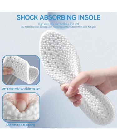 Premium Shock Absorbing Shoe Insoles for Men & Women - Breathable Comfortable Elastic Inserts for All-Day Support | Size 9.5-10 Black - Buy Online on GoSupps.com