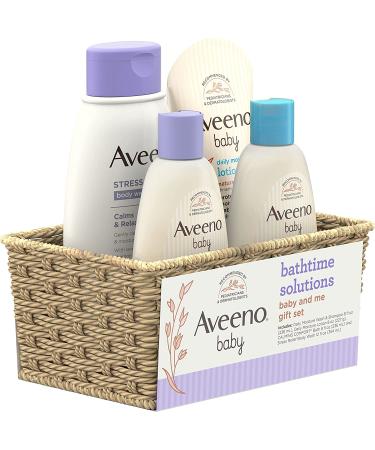 Aveeno Baby Mommy & Me Daily Bathtime Gift Set - Baby Wash & Shampoo, Calming Bath, Moisturizing Lotion, Stress Relief Body Wash - 4 Items - Buy Online on GoSupps.com