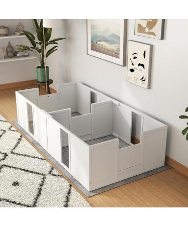 PawHut Whelping Box for Dogs and Puppies Dog Whelping Pen Dog Birth Supplies Indoor with Removable Adjustable Height Doors for Medium Sized Dogs 77" x 38" x 19" 196L x 96W x 48H cm - Buy Online on GoSupps.com