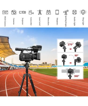 Professional 83-Inch Camera Tripod Stand for DSLR, Binoculars, and Telescope - Heavy Duty Travel Tripod with Monopod, Laser Level, and Spotting Scope - Black - Buy Online on GoSupps.com