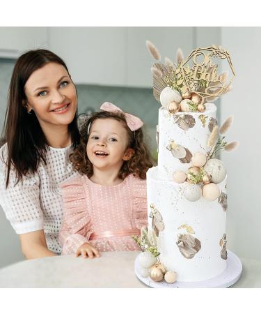 Wood Oh Baby Cake Topper Boho Cake Toppers Balls Cake Topper Decorations Baby Shower Decorations for Boho Baby Shower Birthday Wedding Gender Reveal Cake Decorations (Gray) - Buy Online on GoSupps.com