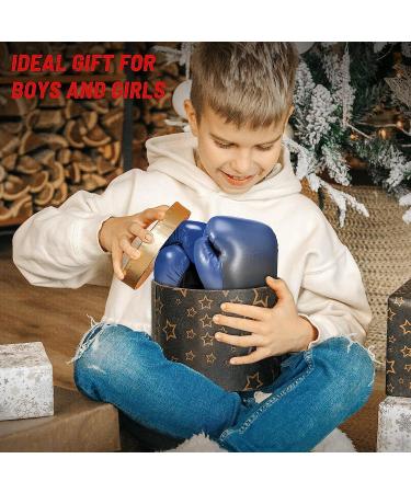 Liberlupus Youth Boxing Gloves 8oz & 10oz - Teens Junior Kids Sparring Gloves for Boxing & MMA - Black Blue Gradients - Ages 10-18 - Buy Online on GoSupps.com