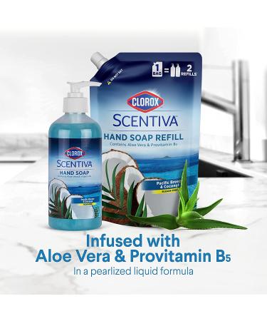 Clorox Scentiva Liquid Hand Soap Refill 34 oz - Pacific Breeze & Coconut Scented Hand Wash with Vitamin B5 and Aloe Vera - Bleach-Free Soap for Kitchen or Bathroom - 1 Count Pack - Buy Online on GoSupps.com