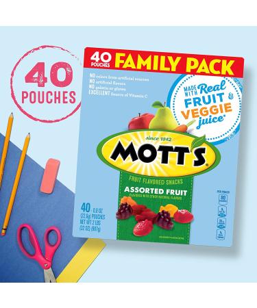 Mott's Medleys Assorted Fruit Snacks 40-0.8oz Packets | Gluten Free Family Size Bulk | 32oz Net Weight - Buy Online on GoSupps.com
