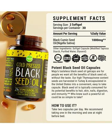 Maju Superfoods Black Seed Oil Capsules and Purple Sea Moss Capsules Bundle - Buy Online on GoSupps.com