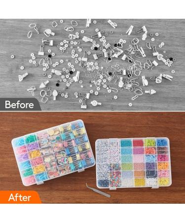 Lifewit 2 Pack 36 Grids Clear Stackable Plastic Organizer Storage Box Container with Adjustable Dividers for Beads Art DIY Crafts Jewelry Fishing Tackle with 5 Sheet Label Stickers - Buy Online on GoSupps.com