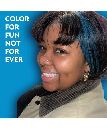 Fun In by Sun In Temporary Hair Color Blue - Easy Brush Applicator Washes Out in One Shampoo Gluten-Free Paraben-Free Alcohol-Free Cruelty-Free - Buy Online on GoSupps.com