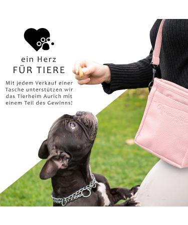 Buy Ostfriesenpfoten Frieda Treats for Dogs - High-Quality Synthetic Leather - Altrosa Size L - Easy Open Magnet Lock Futter Bag - Perfect Gassitasche for Outdoor Walks - Buy Online on GoSupps.com