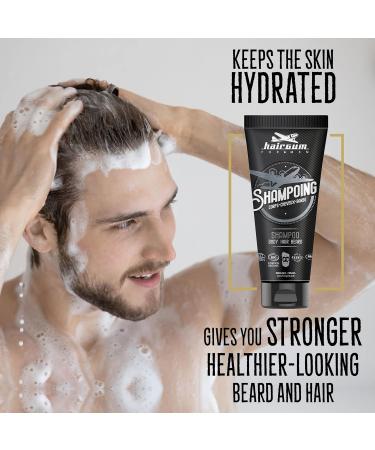 Hairgum Organic Men's Hair & Beard Shampoo - All-in-One Moisturizing Shampoo with Shea Oil | 7 oz for Hair & Mustache Care - Buy Online on GoSupps.com