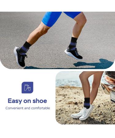 Ankle Brace for Men & Women - Compression Sleeve & Wrap for Sprained Ankle & Achilles Tendonitis - One Size Blue - Buy Online on GoSupps.com